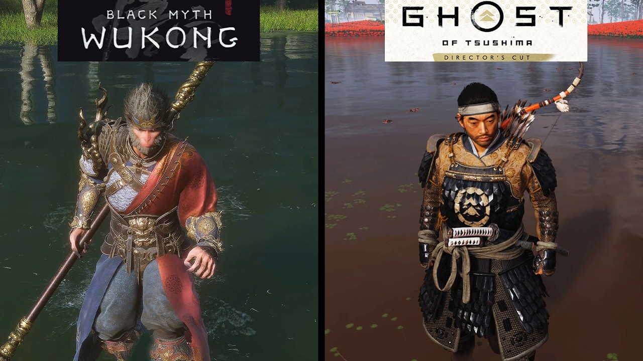 Black Myth Wukong vs Ghost of Tsushima - Physics and Details Comparison