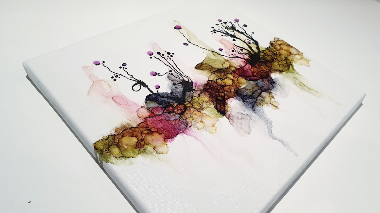 Alcohol Ink Demo on Canvas ( nr 62 )