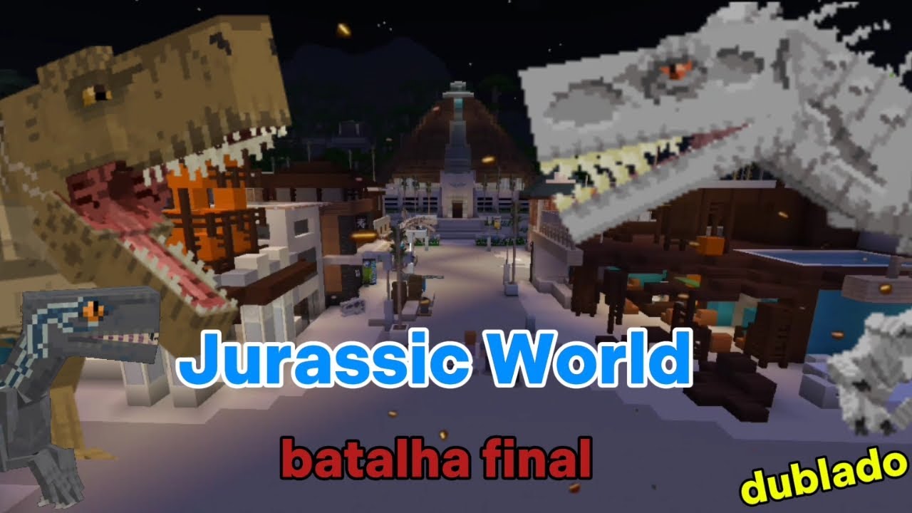Jurassic World - mundo dos dinossauros dublado no Minecraft!