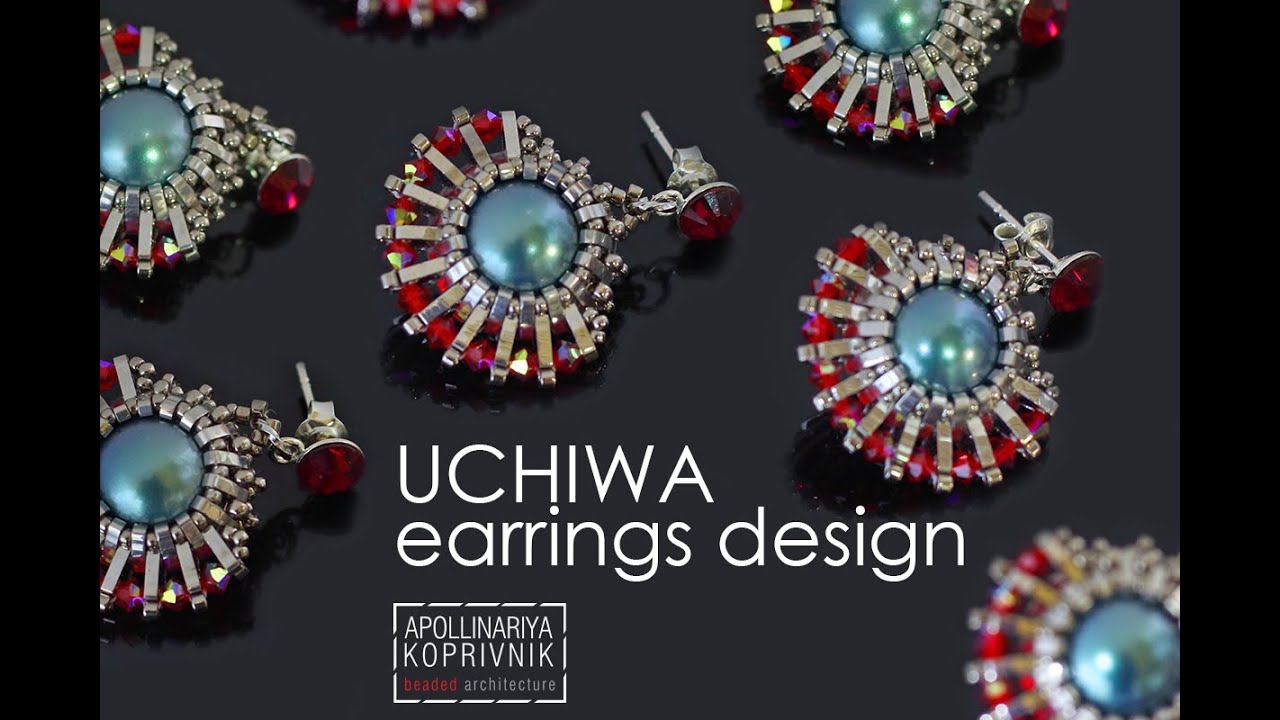 'Uchiwa' earrings free bead weaving tutorial