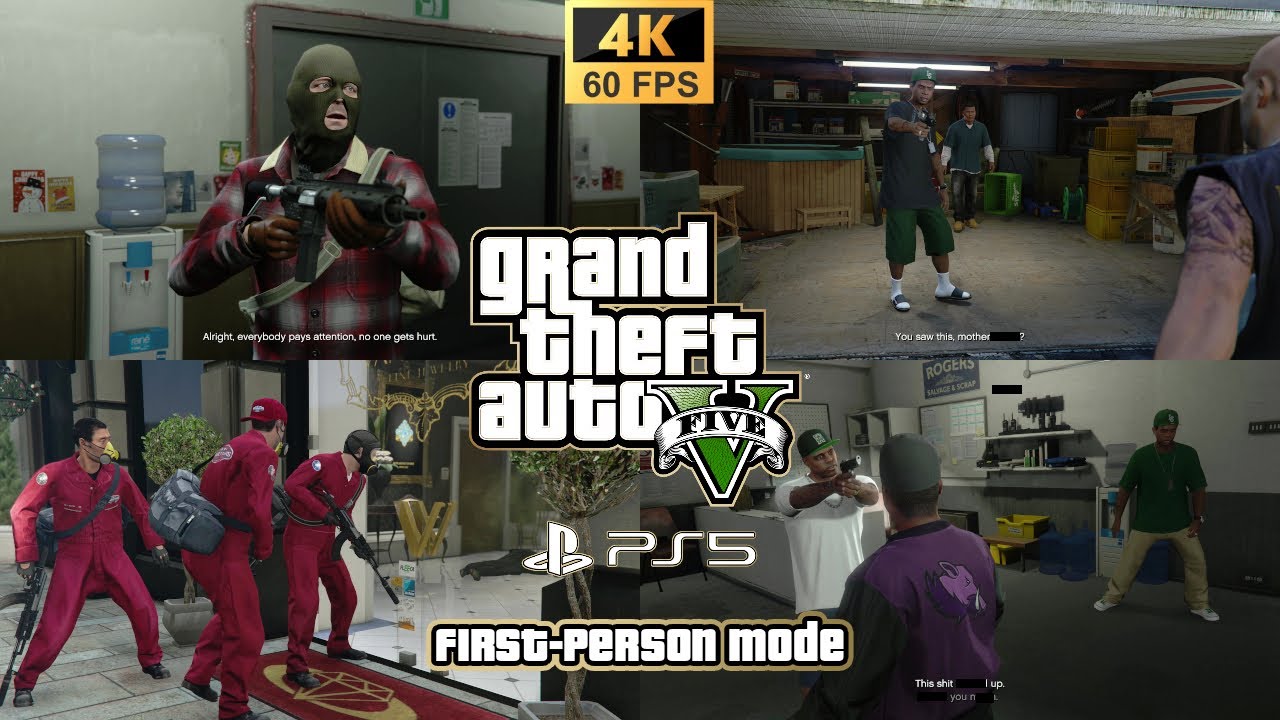 GTA 5 (PS5 Expanded and Enhanced) - Playthrough as First-Person Mode Part 1 (4K 60fps)