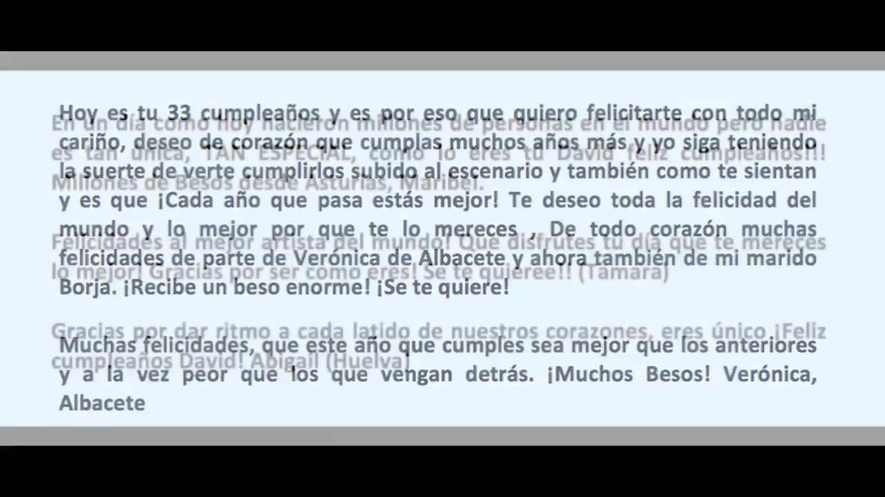FELIZ CUMPLEAÑOS DAVID