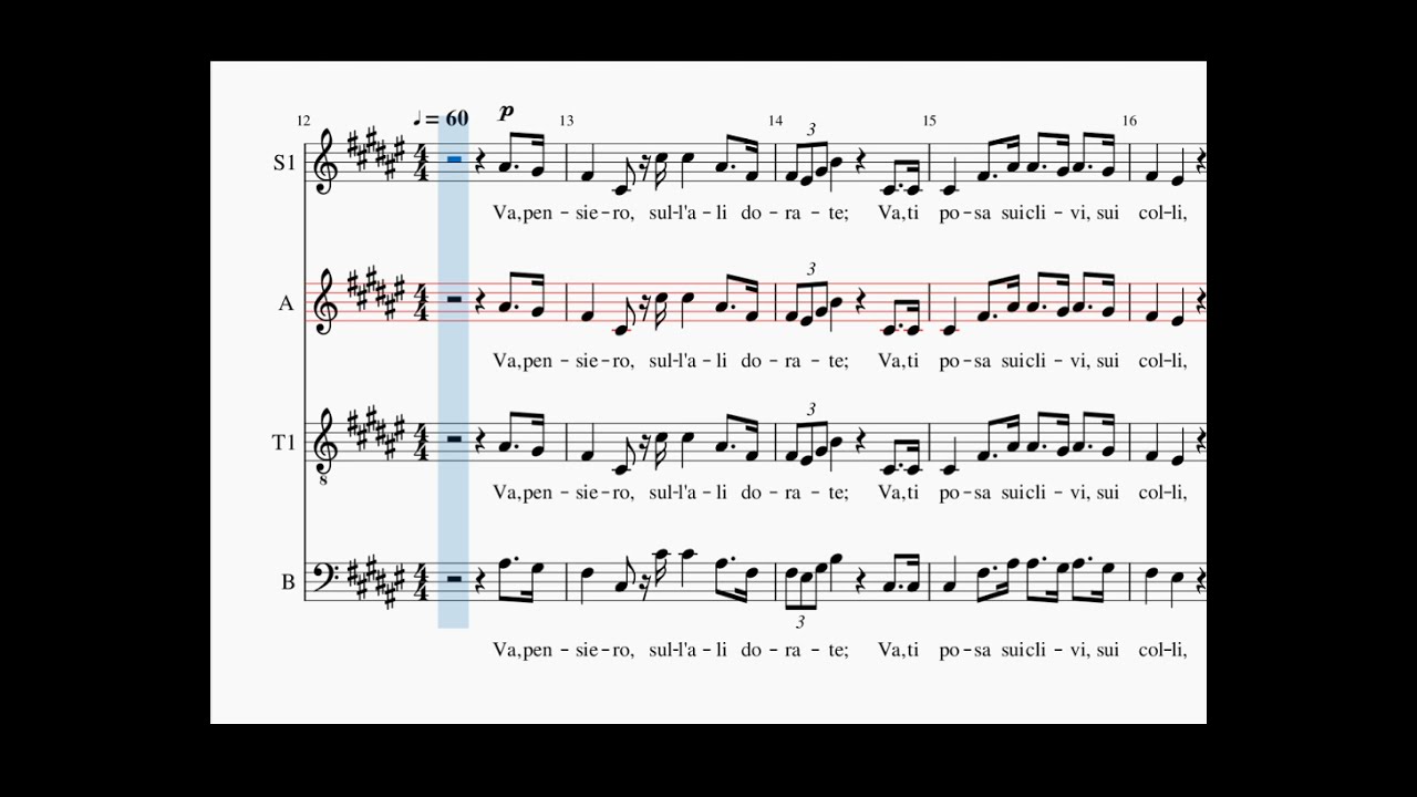Va Pensiero, alto, Nabucco, G. Verdi