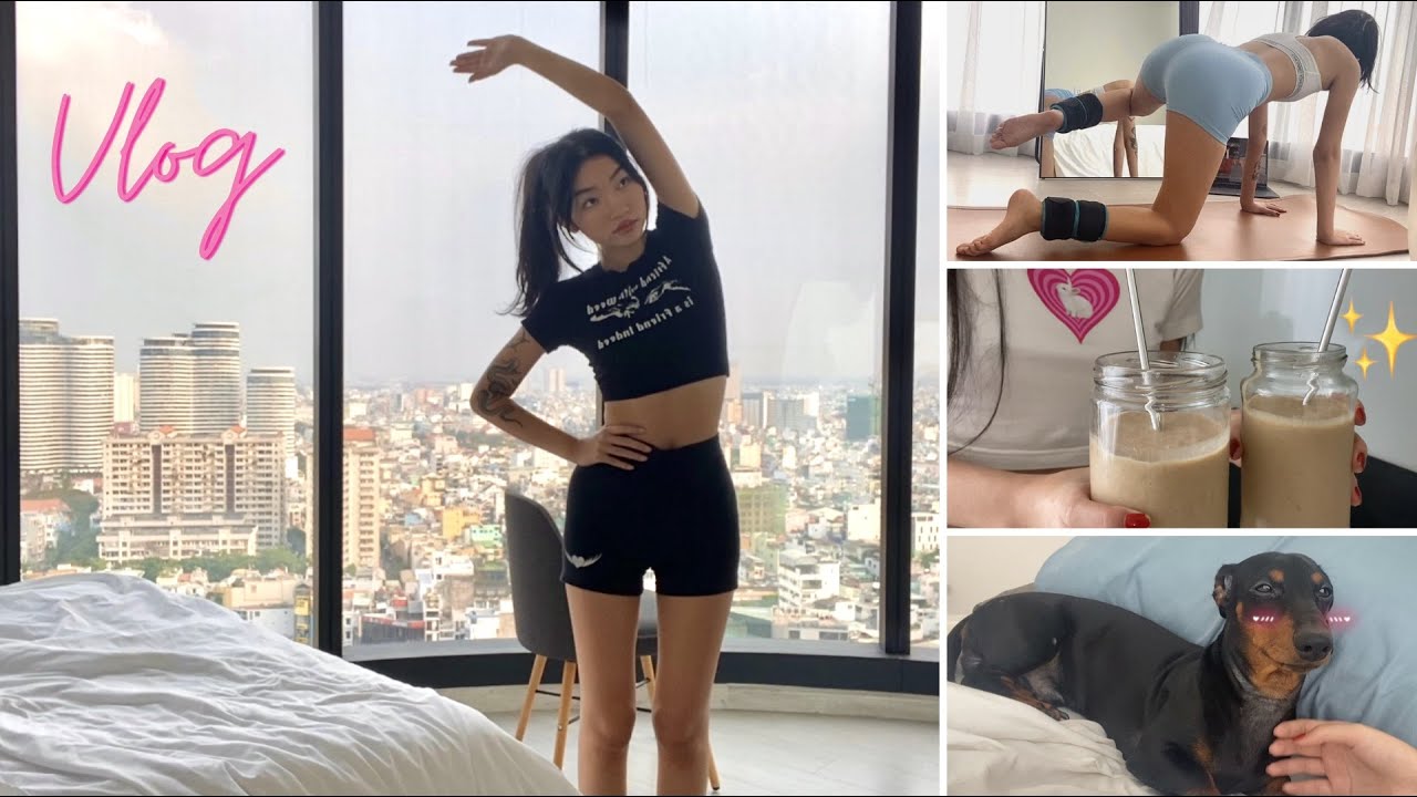 Cooking, exercising & chillin with my dog 💕🥰