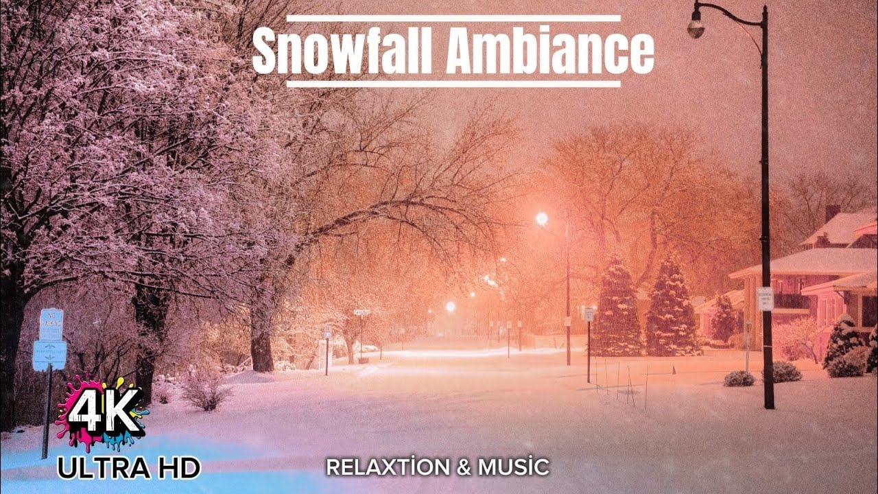 Beautiful Snowfall with Peaceful Music | Calming Winter Scenery for Relaxation