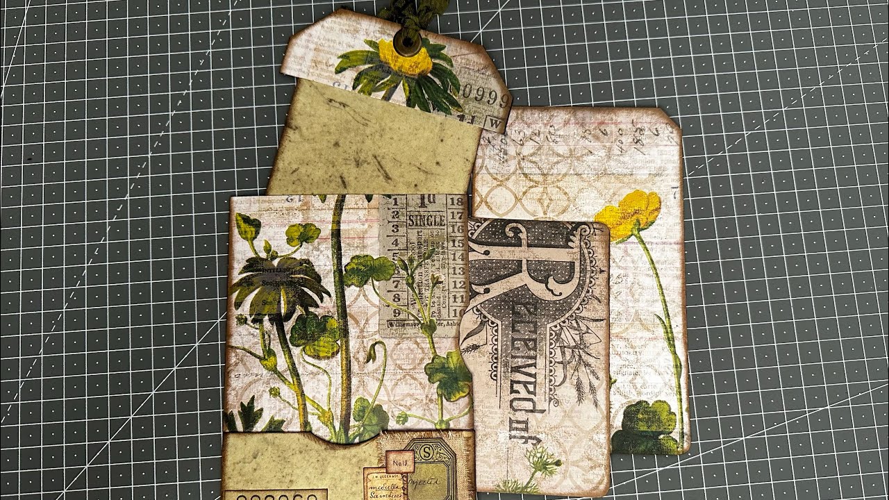 #grungytagchallenge2026 - March - “3 of something” - 3 Pocket tag …2 are hidden! 😃