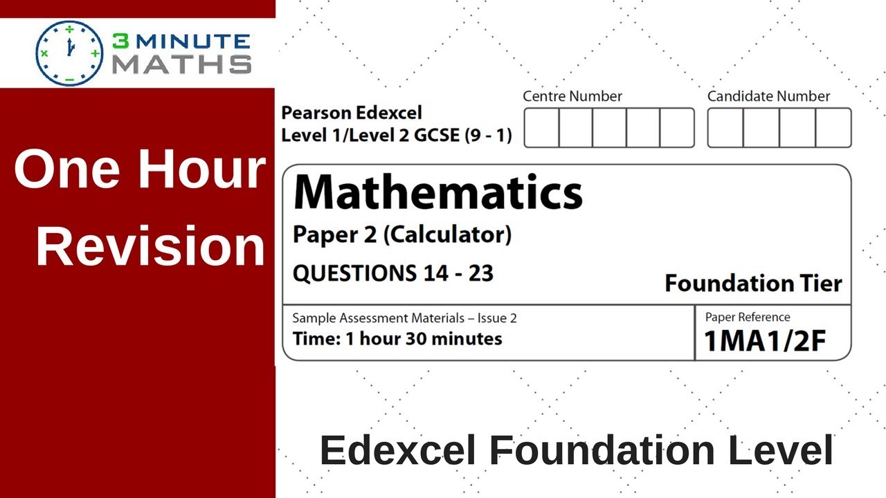 Edexcel Foundation Paper 2 Calculator Revision - Questions 14 - 23
