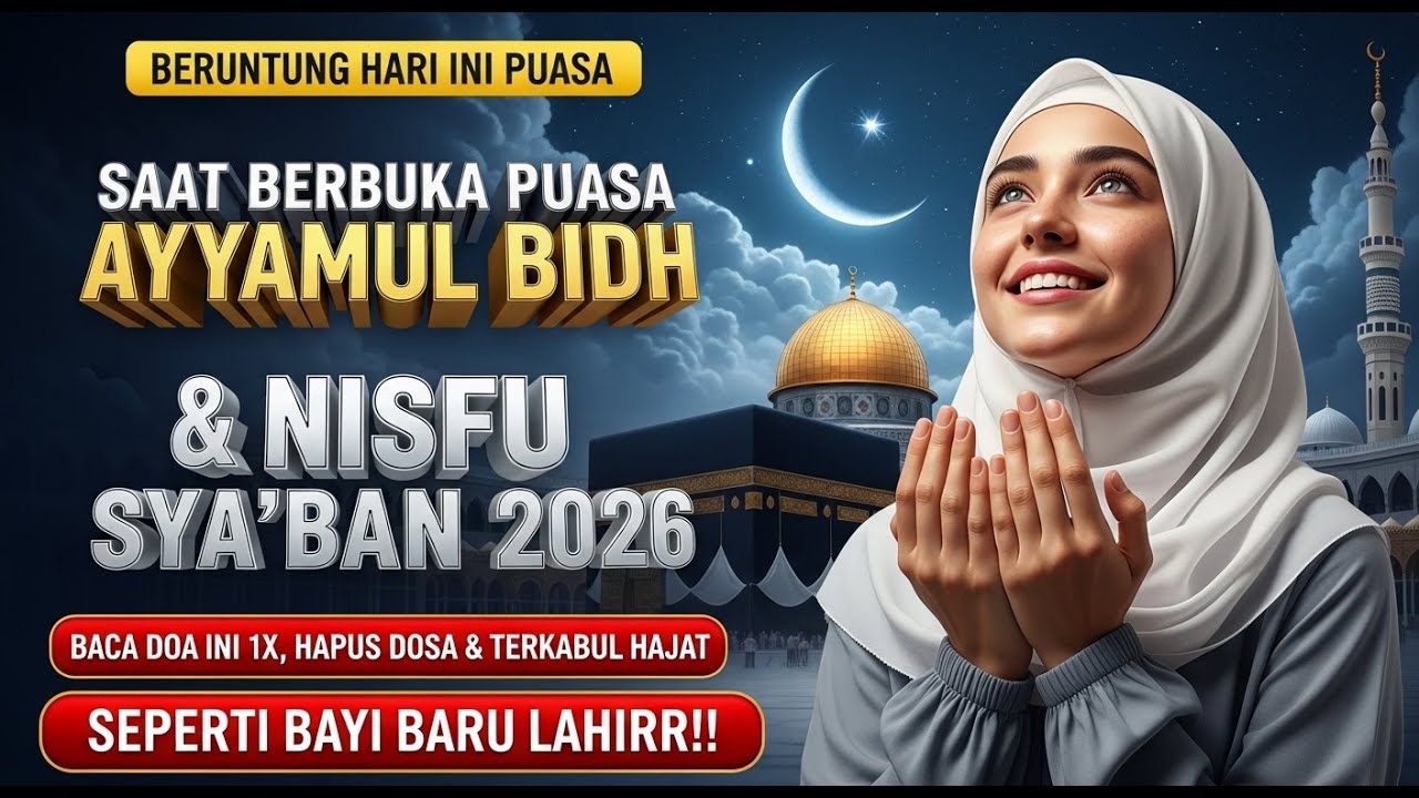 BERUNTUNG BESOK PUASA AYYAMUL BIDH! BACA DOA ISTIGHFAR INI ANCUR DOSA 70 TAHUN BERSIH SEPERTI BAYI!!