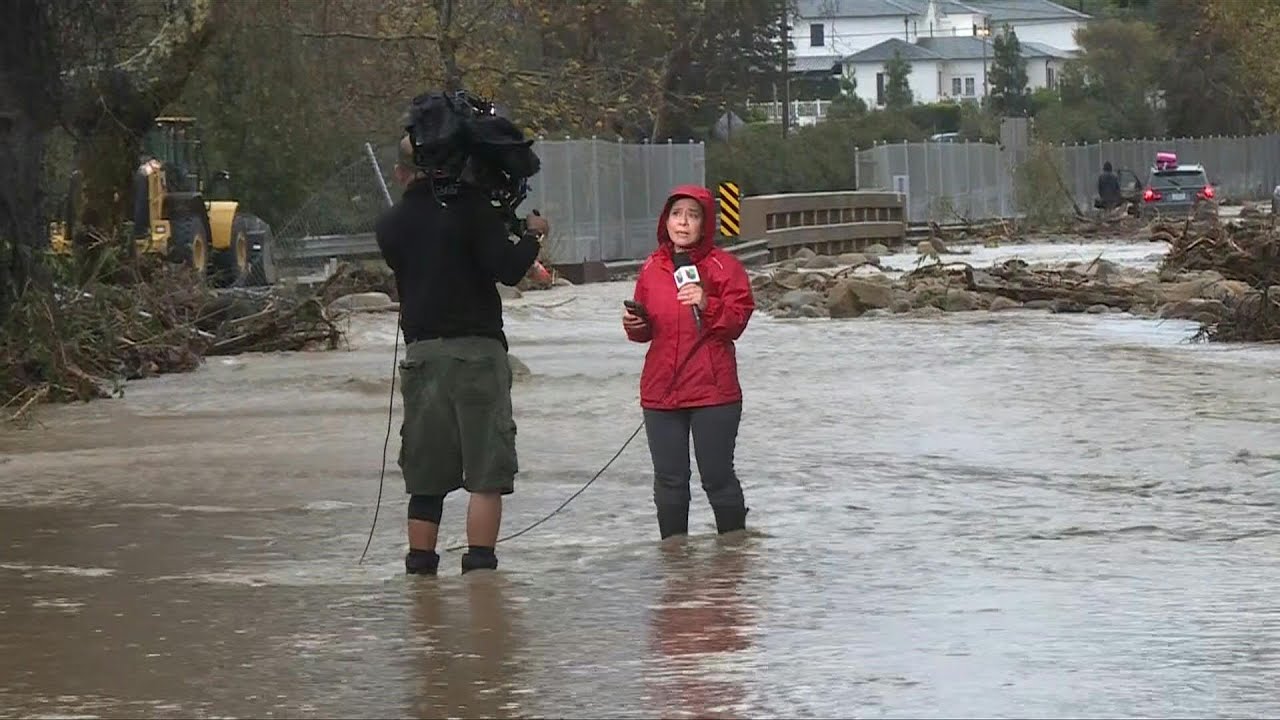 Flooded street in Montecito as California reels from storm onslaught | AFP