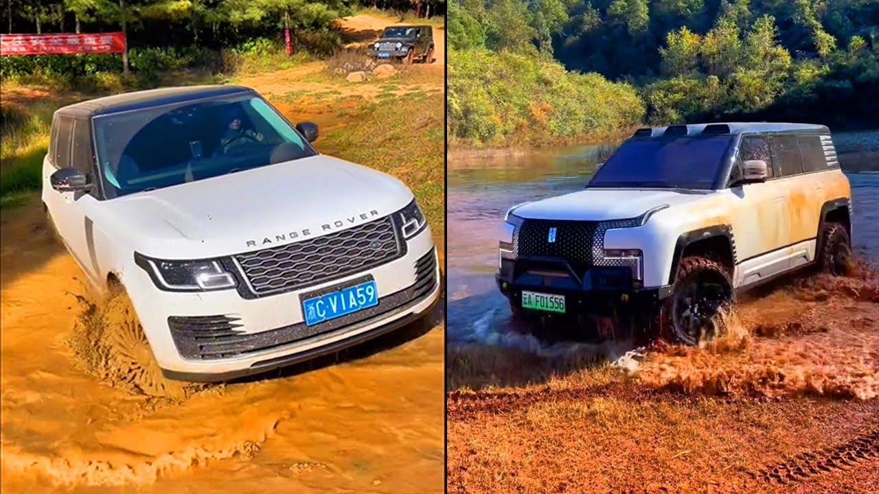 Land Rover Autobiography vs BYD U8 v Jeep Wrangler Sahara 3.6L V6 vs Nissan Paldin: PK Off-road