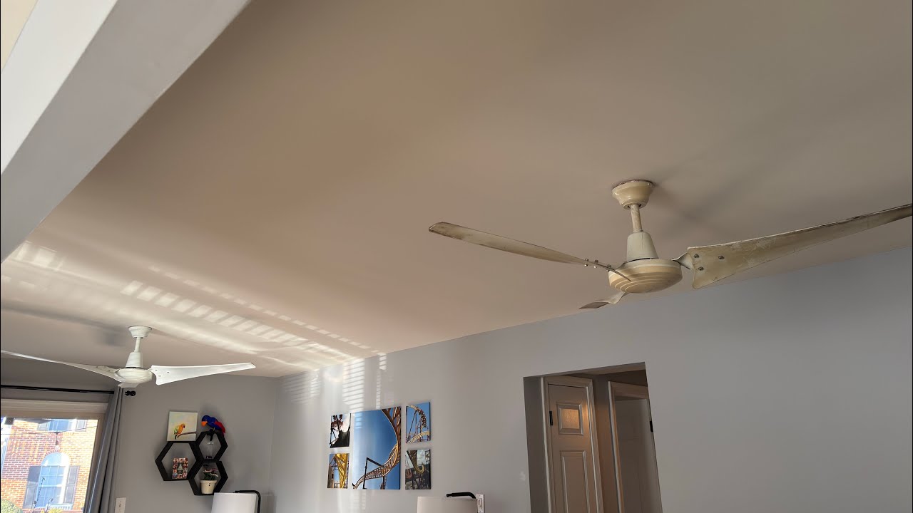 Hampton Bay Industrial Ceiling Fans Paired