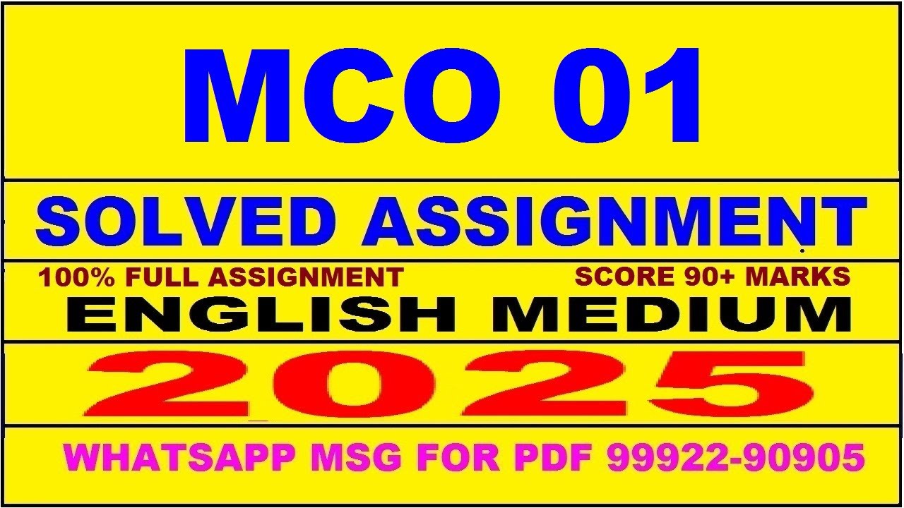 mco 1 solved assignment 2025 | mco 1 solved assignment in english 2025 | mco 1 2024-25