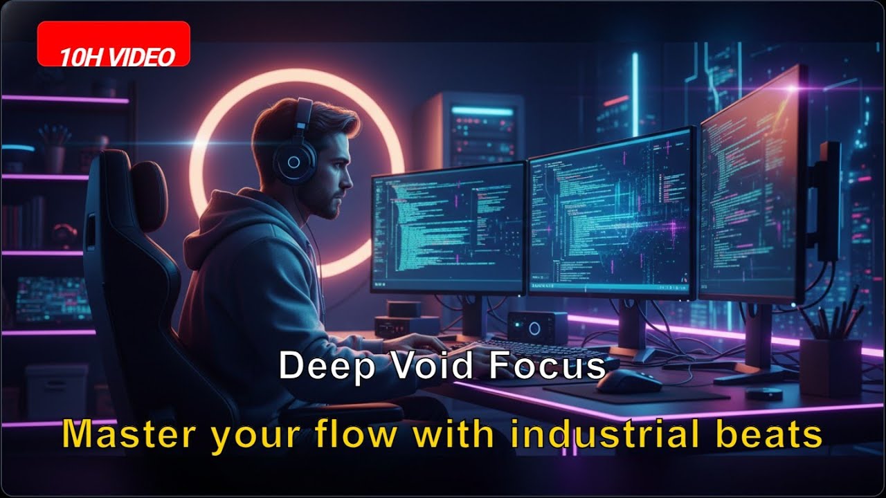 DeepFocus Coding: 10H Dark Techno for Mindful Work