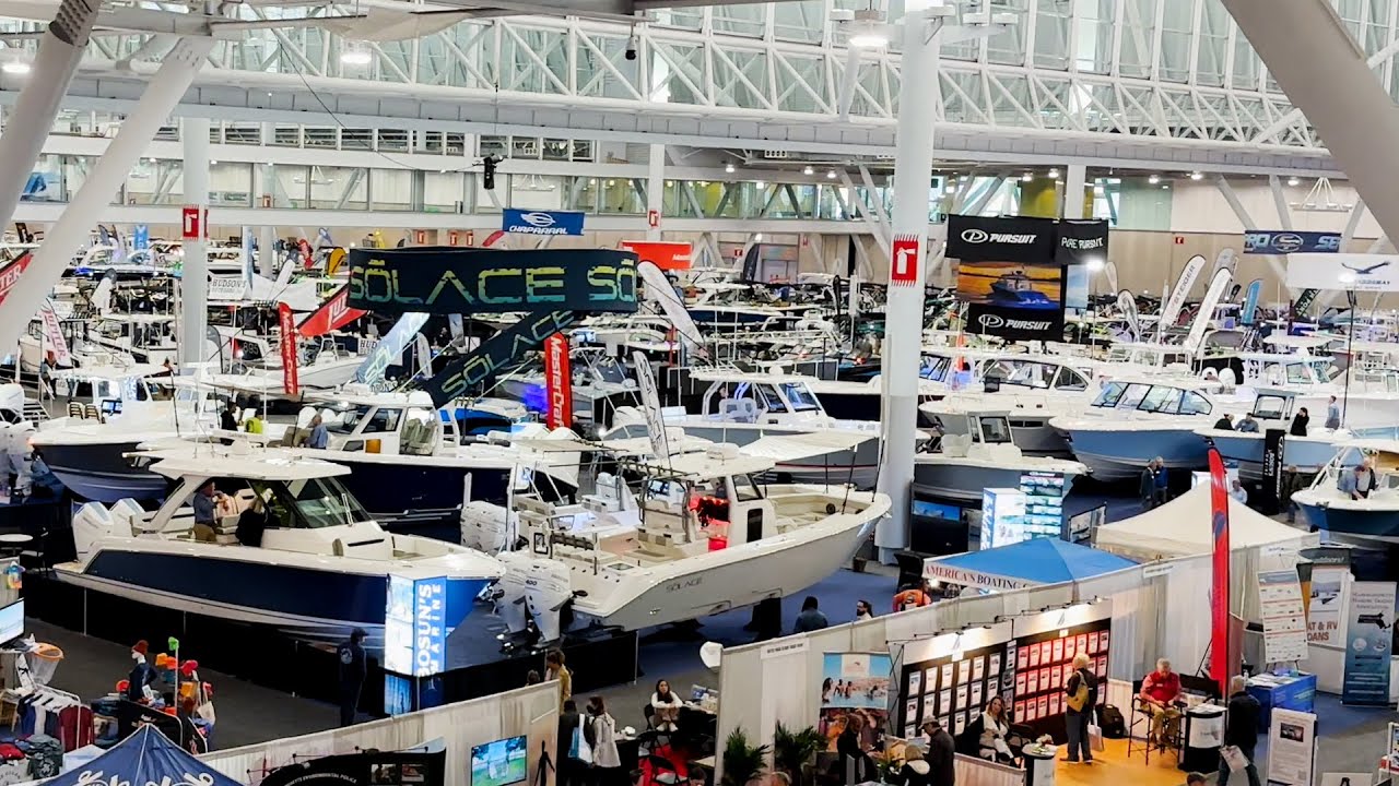2023 New England Boat Show Boston walking tour #yacht #fishingboat #catamaran