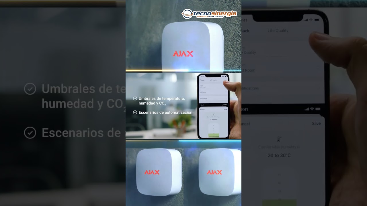 LifeQuality , monitor inteligente de la calidad del aire con sensores de temperatura, humedad y CO2.