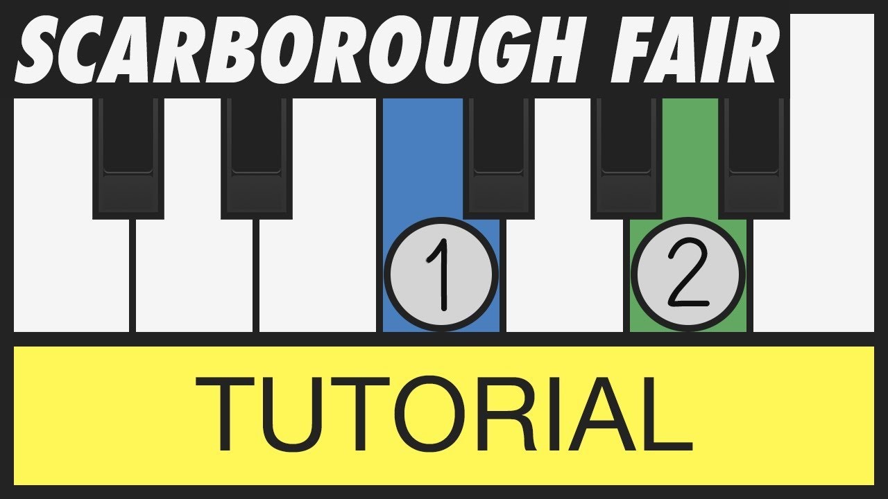 Scarborough Fair - How to Play - Very Easy Piano Tutorial