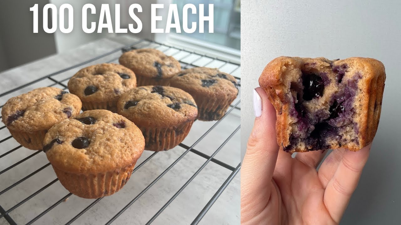 High Protein, Low Calorie Blueberry Muffin Recipe | 100 Calories Each!