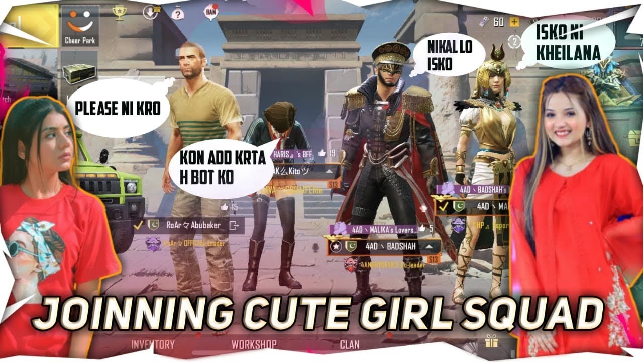 Joining Random squad of naughty cute girls👩🏻‍🦳like a bot🤣 | Very funny Gameplay Must watch |