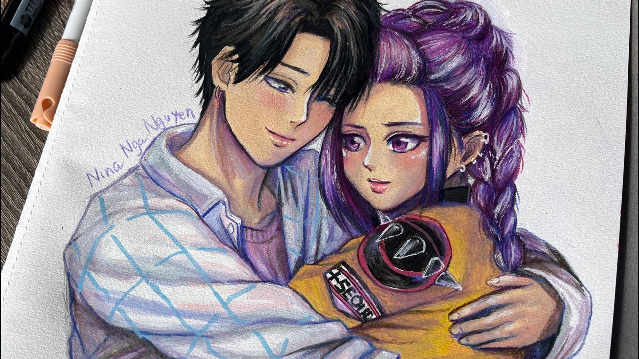 Drawing Rumi and Jinu from K-pop Demon Hunters (part 2)