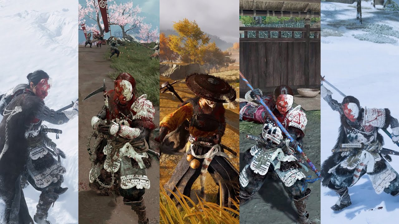 All 5 Weapons Blood Cleaning Animations - Ghost of Yotei