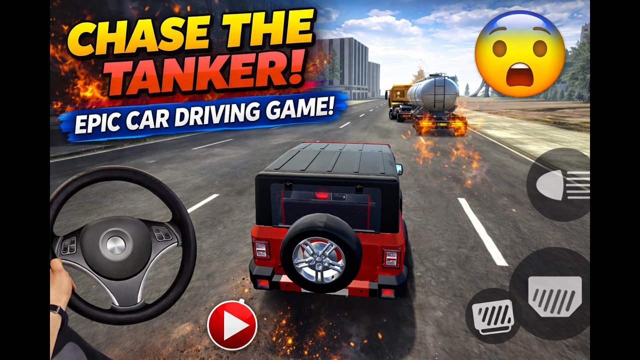 Mahindra Thar Tanker Chase Mission 🚚 Car Game Gameplay