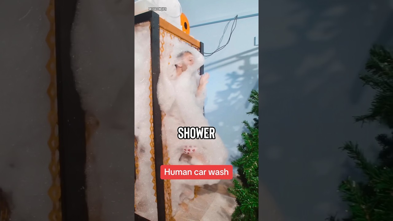 This Man Just Made A Human Car Wash 😅 (⁠@josephsmachines)