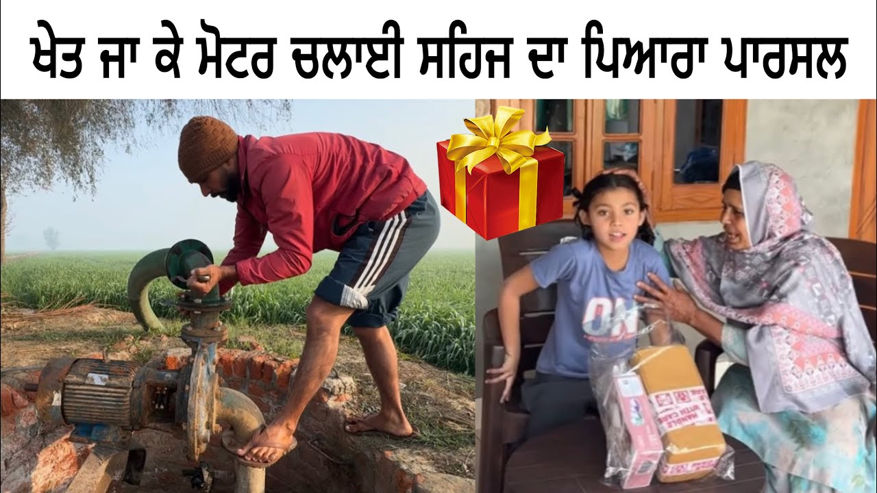 ਜਦੋਂ ਖੇਤ ਜਾ ਕੇ ਮੋਟਰ ਚਲਾਈ ਤੇ ਸਹਿਜ ਦਾ ਪਿਆਰਾ ਪਾਰਸਲ 🎁 Mani Brar Vlogs
