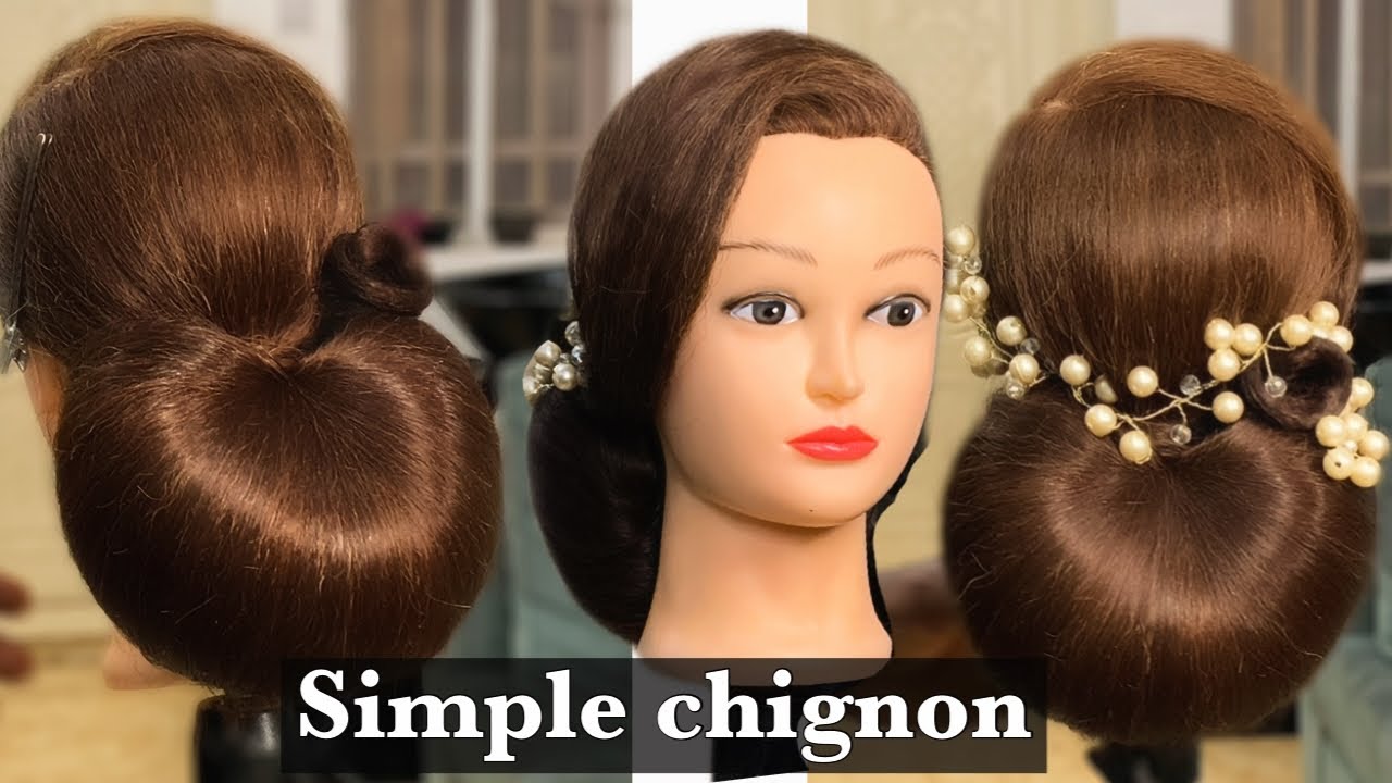 BRIDAL HAIRSTYLE. HOW TO DO A SIMPLE CHIGNON  #louisihuefo #hairtutorial #lowsidechignon