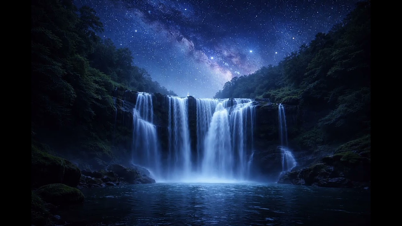 fall asleep to the relaxing sound of a waterfall | relaxing water fall visual | subscribe