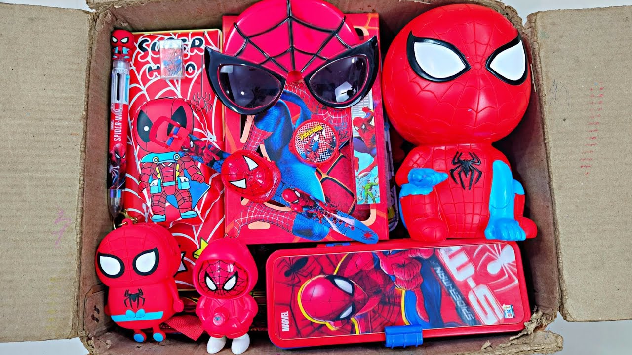Modern Red Stationery items - Pencil case, piggy bank, diary, sharpener, pen, eraser, pouch, ruler