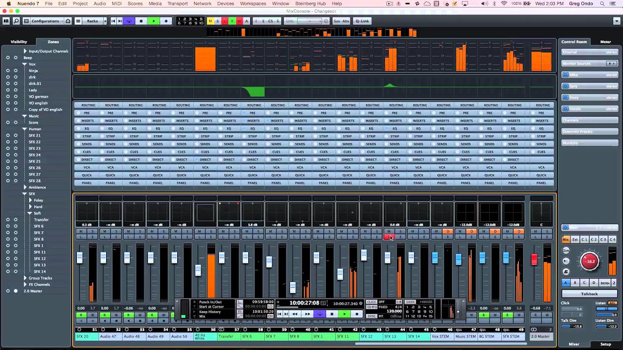 Nuendo 7 Control Room
