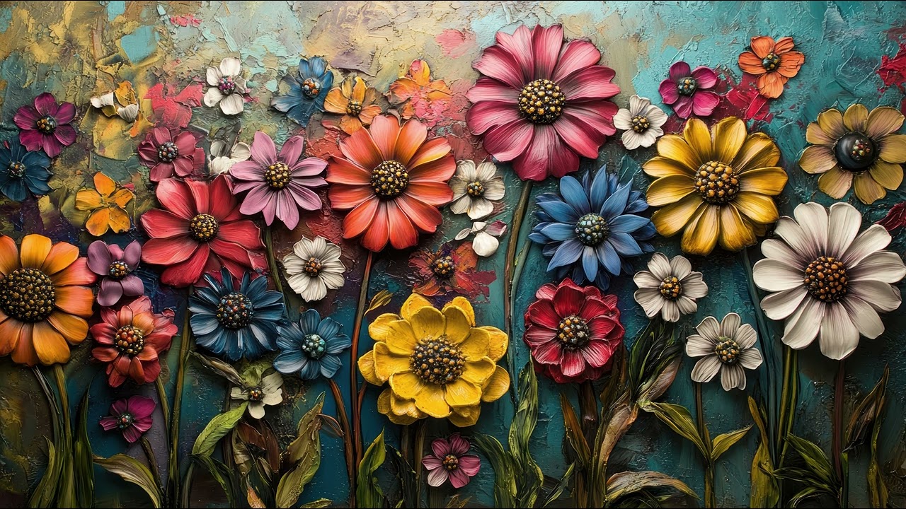Rustic Flowers. 1 hour 4K TV Wall Art screensaver.