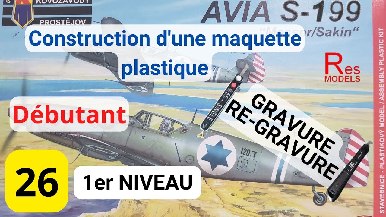 Gravure ou re-gravure de la maquette d'avion ( syn. Regravure, Regravage, gravage )