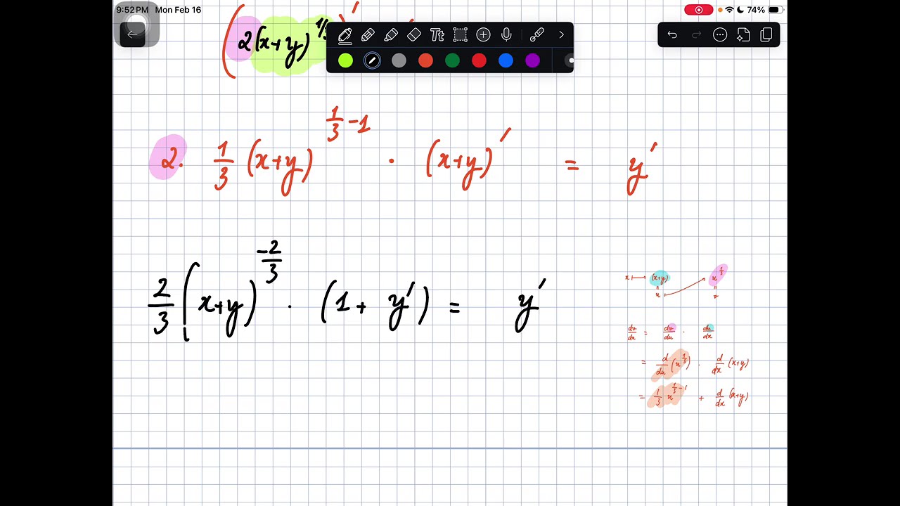 E2.3.5. Найдите уравнение касательной к кривой 2(x+y)^(1/3) =y в точке (4,4)