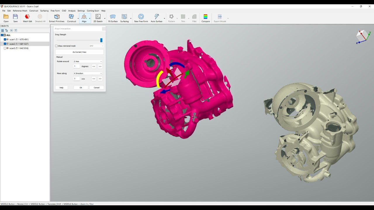 QS Tutorials: Multi scan of part align