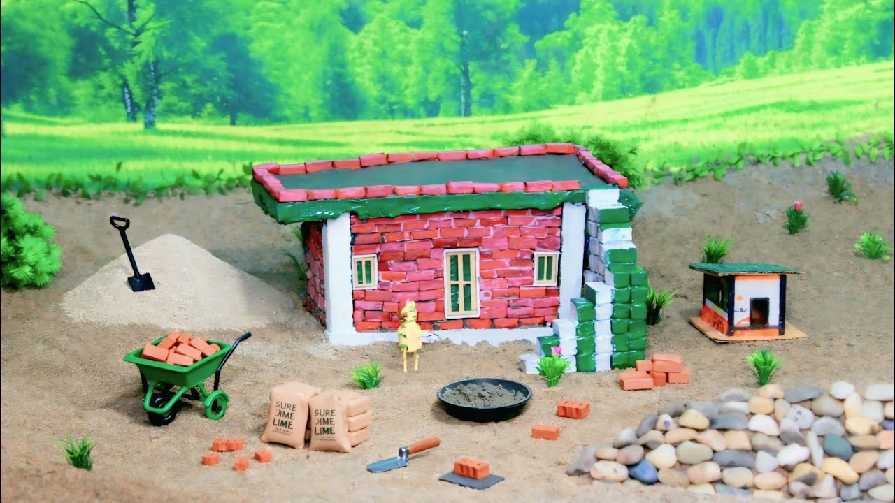 House Destroyed by a Landslide Emotional Village Story•°How To Mini house making •°since•° excavator