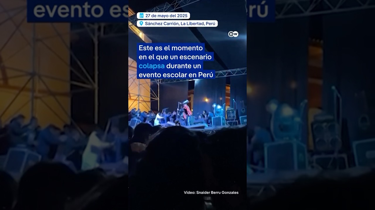 Colapsa un escenario en un evento escolar en Per&uacute; dejando a varios heridos