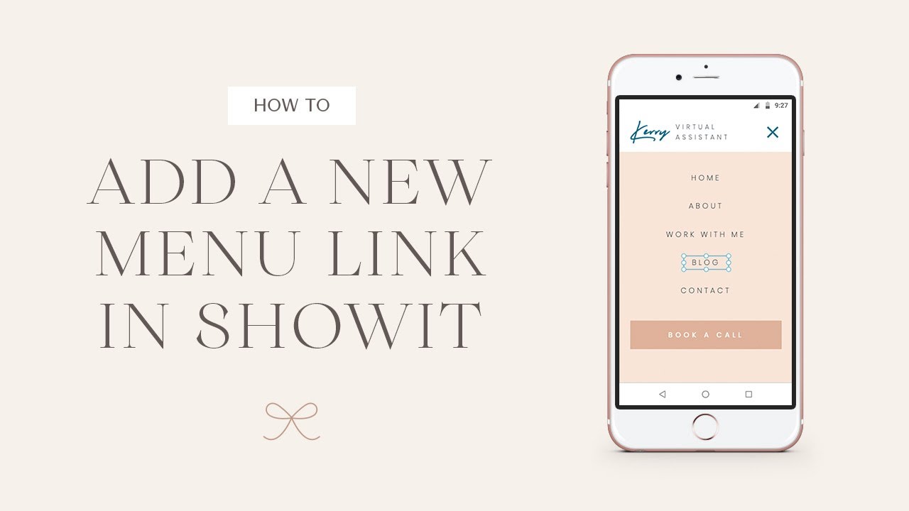 How to Add a New Link to Your Menu in Showit