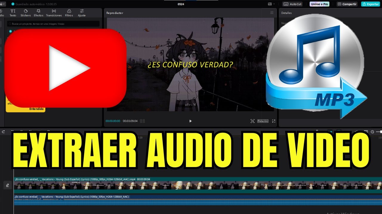 como EXTRAER el AUDIO de un video en CAPCUT