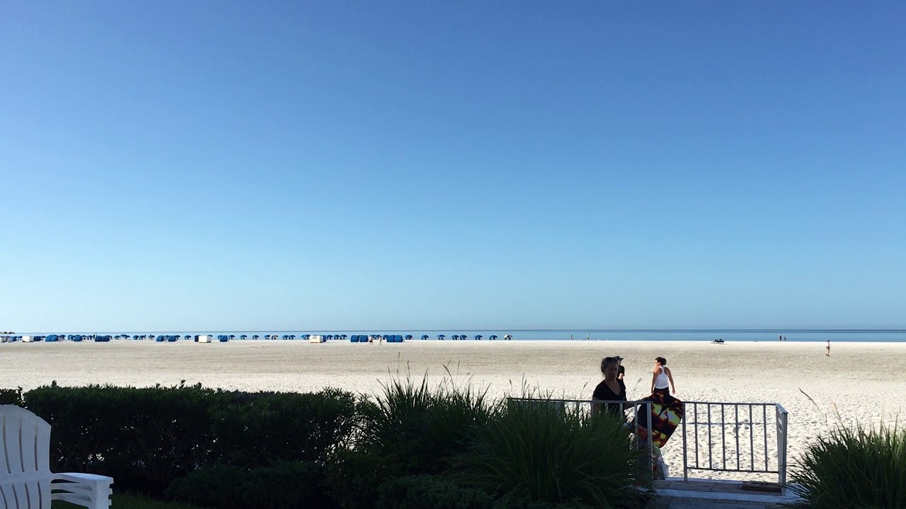 View to the beach from sunset patio