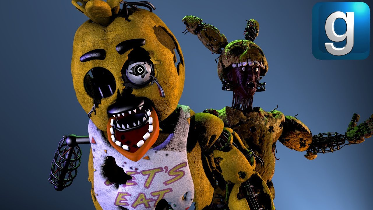 Gmod FNAF | Review | Scrap Chica Remastered Pill Pack & Ignited Stylized Springtrap Update!