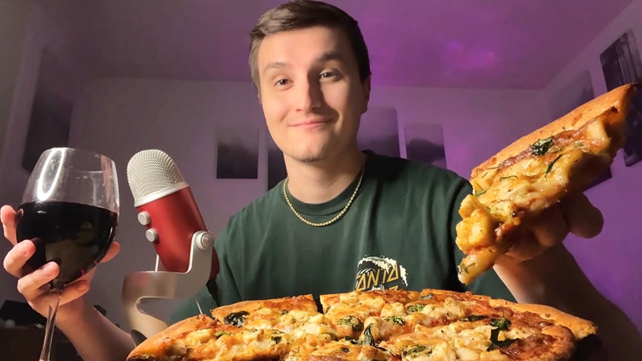 [ASMR] Местный ресторан пиццы Mukbang + Whisper Ramble