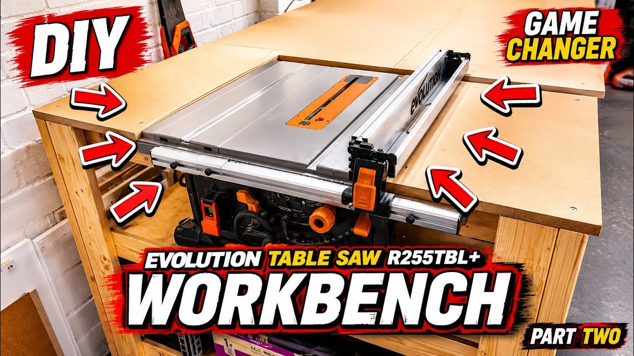 Настольная пила Evolution R255TBL+ | Как я интегрировал её в свой верстак