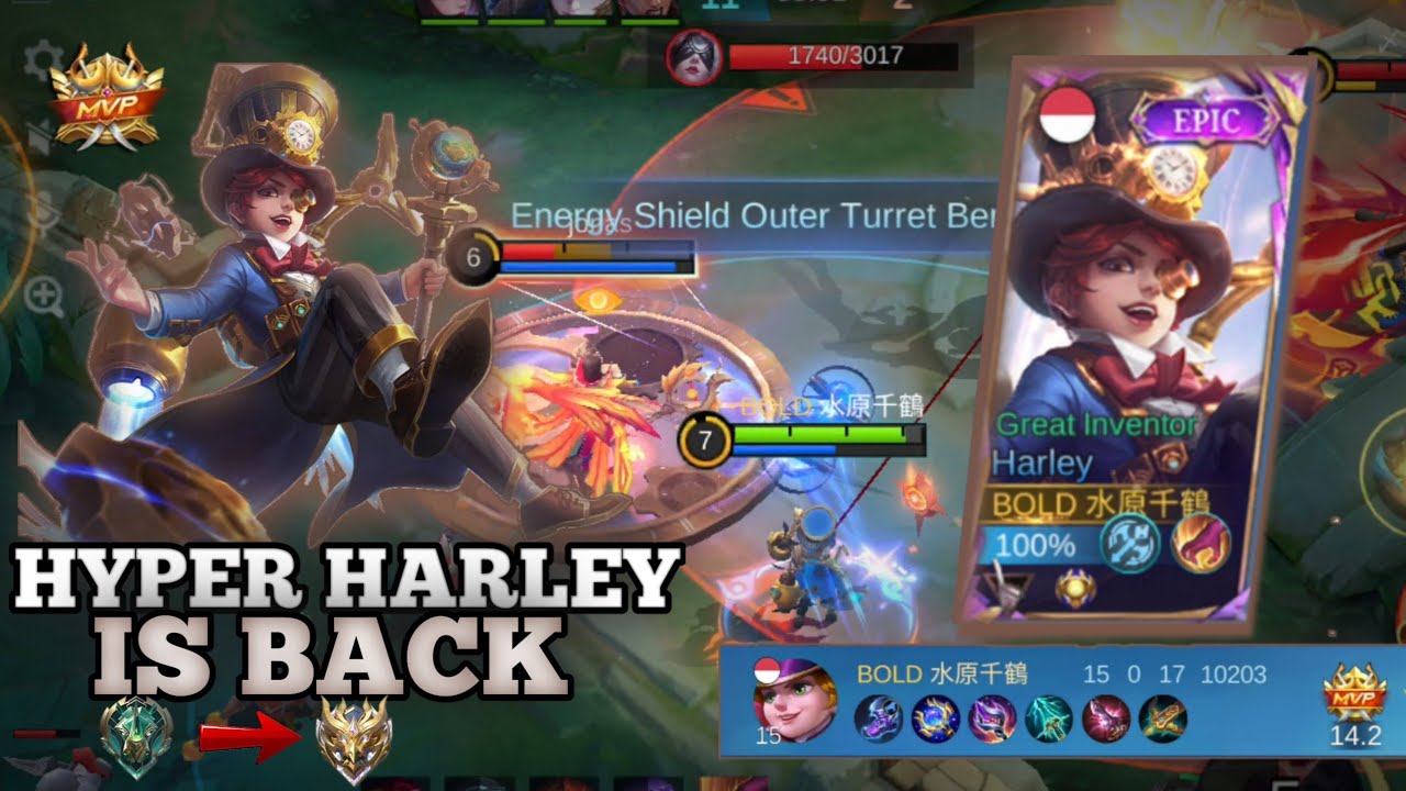 Game play Hero HARLEY di rank Glory....1Combo=1KILL[MOBILE LEGENDS]