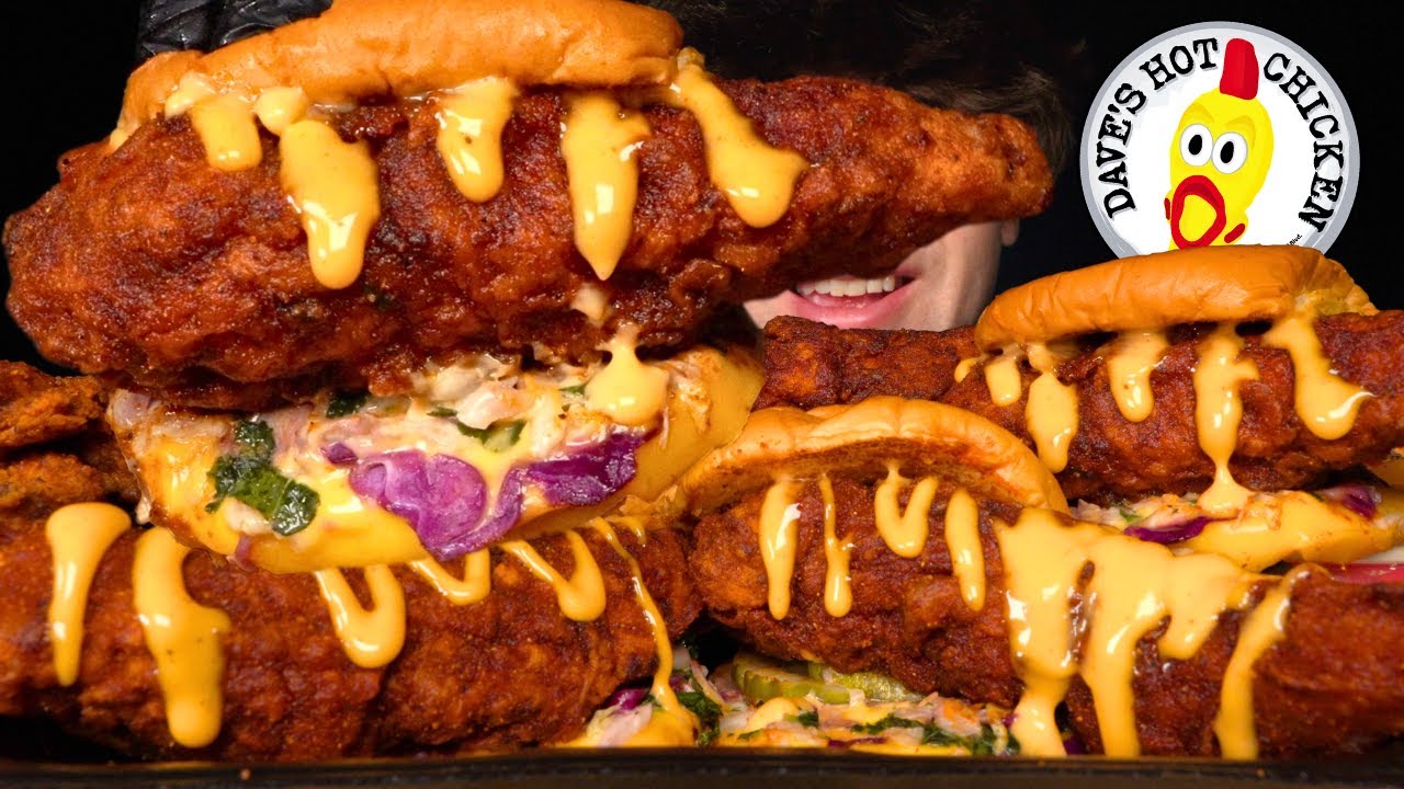 ASMR VIRAL Chicken | Dave's Hot Chicken Mukbang!
