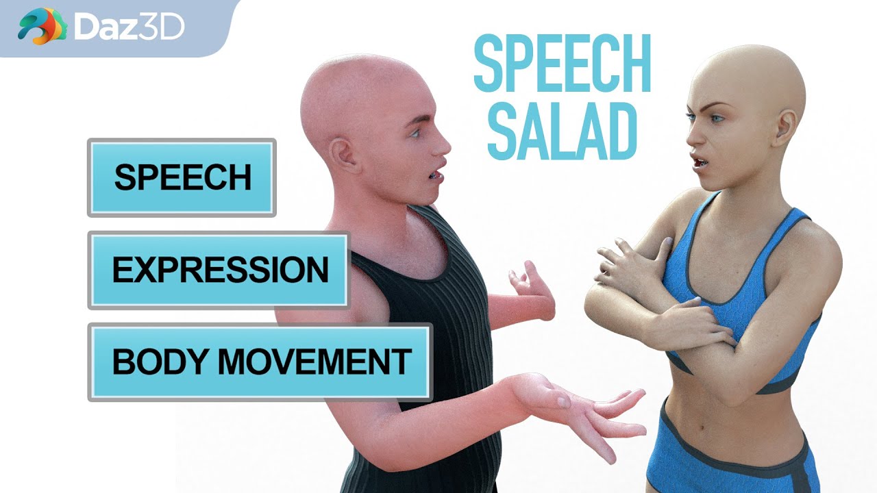 DAZ3D SPEECH SALAD - ANIBLOCKS LipSync Talking System & Conversation Generator