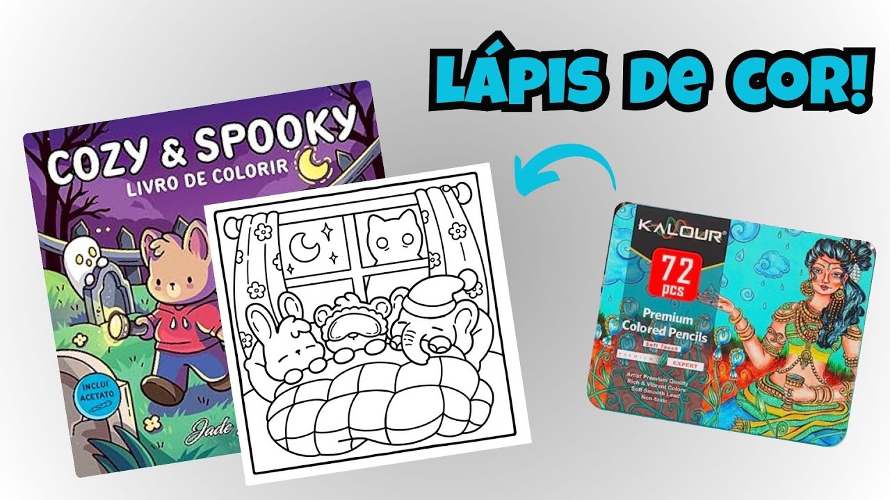 Colorindo com Lápis de cor KALOUR - 72 CORES !Pág 18/40  - COZY & SPOOKY - FESTA DO PIJAMA!