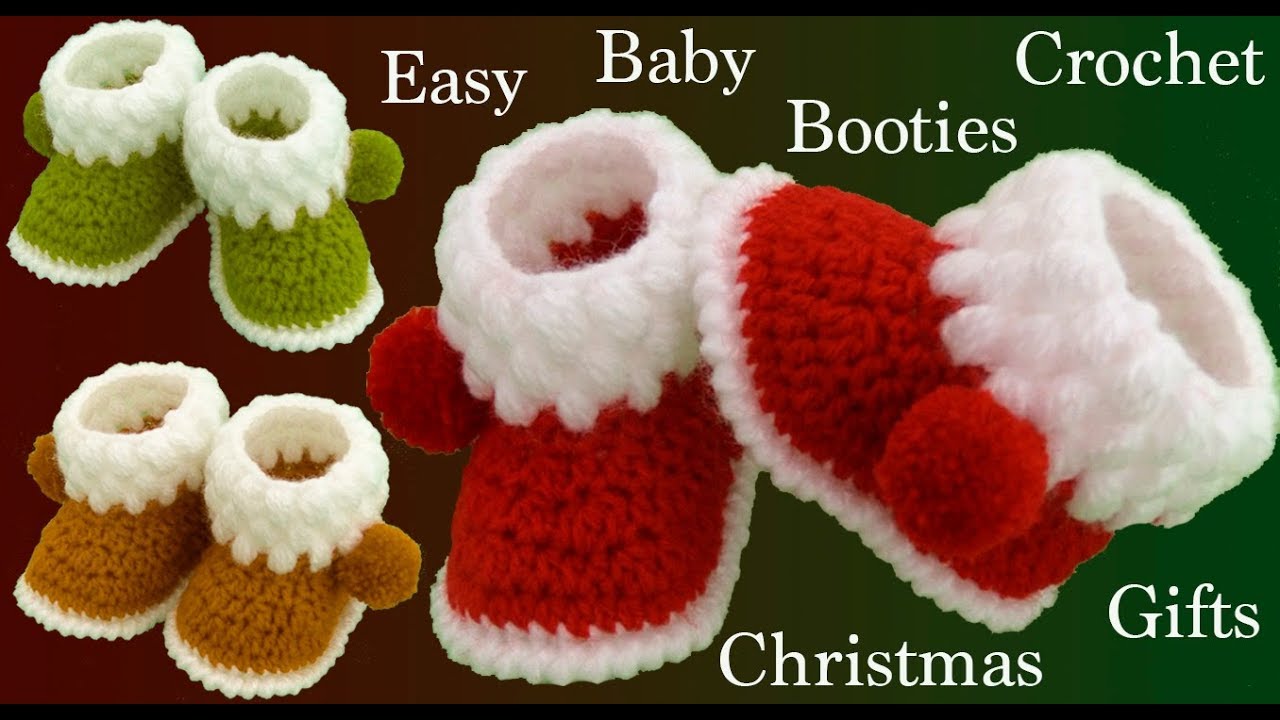 Zapatos botas a Crochet para bebes y tallas adultas para Navidad tejido tallermanualperu