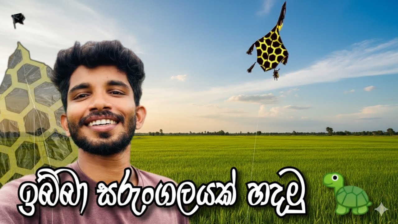 පලවෙනි පාරට හදපු ඉබ්බා සරැංගලය 🐢 Let's make a turtle kite.#kite #krishan 