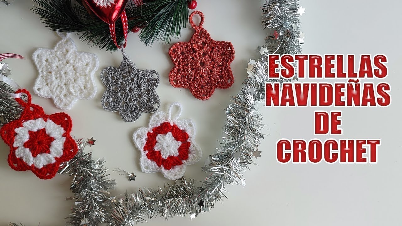 ESTRELLAS A CROCHET PARA NAVIDAD PASO A PASO.